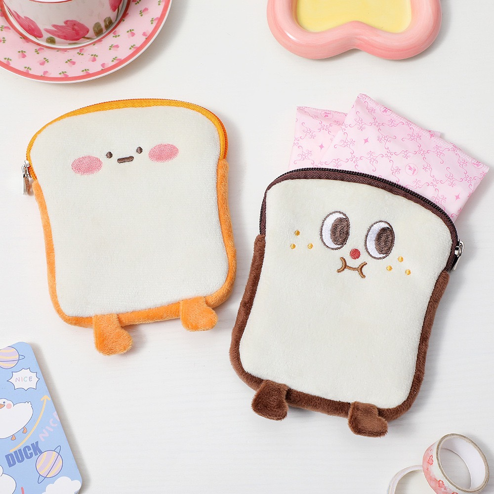 Hotwind milkjoy กระเป๋าสตางค์bentoy กระเป๋าใส่เหรียญ ลายขนมปังปิ้งใสบัตรได้ NO.KNB