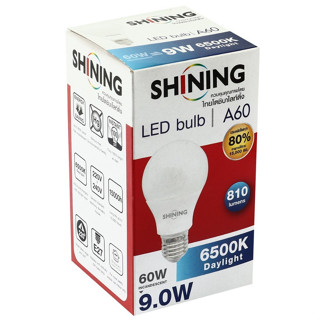 SHINING หลอดไฟ LED ขนาด 9W / 12W /15W ขั้ว E27 by TOSHIBA  แสง Warm White แสง Daylight ใช้คู่กับหลอดประหยัดขั้วหลอด E27