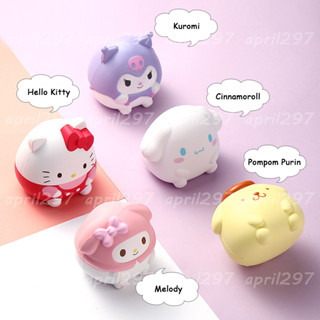 April Sanrio ของเล่นการ์ตูน Cinnamoroll Kuromi Mymelody สกุชชี่ขายด่วนจำลอง PU