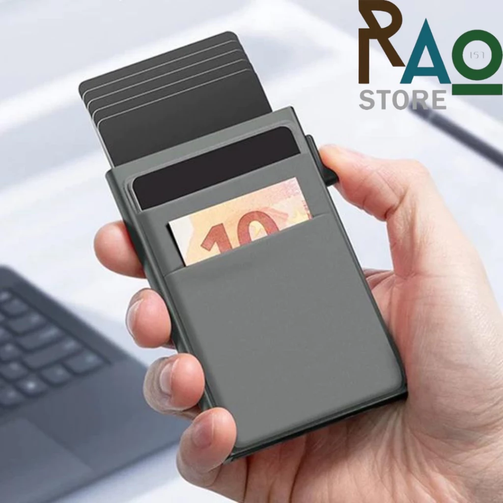 RAO Store กระเป๋าใส่บัตรเครดิตรุ่นslim มีระบบ RFIDป้องกันการโจรกรรม กล่องเก็บบัตร5-6ใบ เป๋าใส่บัตร กระเป๋าสตางค์ผู้ชาย