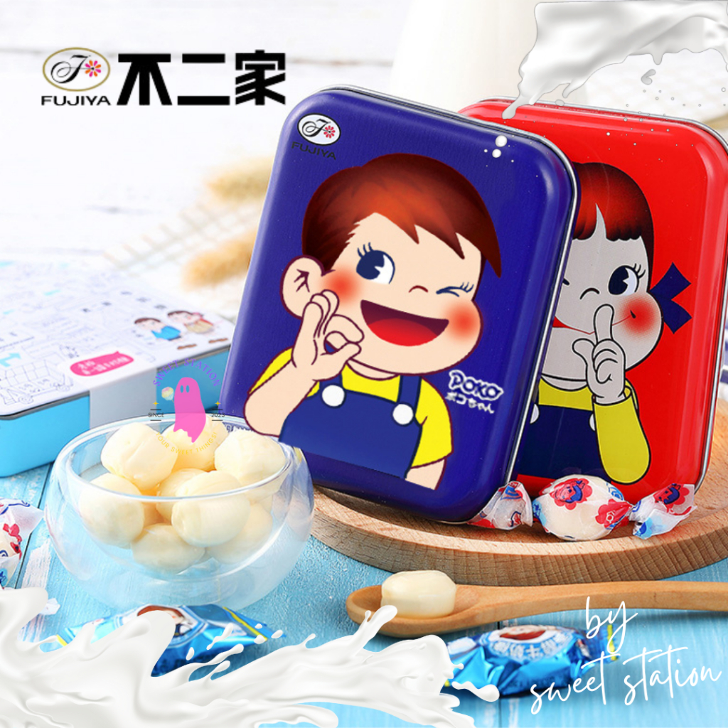[พร้อมส่ง] ลูกอมนม Fujiya Peko กล่องเหล็ก นำเข้าแท้ 100% Milky Candy ลูกอมนม แคนดี้มิลค์ หอม อร่อย ก
