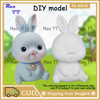 Rex TT กระต่าย ตุ๊กตาระบายสี DIY กระปุกออมสิน ตุ๊กตาไวนิล กราฟฟิตี สําหรับเด็ก ของเล่นทำมือ ตกแต่งบ้าน