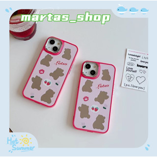 ❤️ส่งของขวัญ❤️ เคสไอโฟน 11 12 13 14 Pro Max หมีน้อย พื้นผิวกระจก การ์ตูน ความนิยม แฟชั่น Case for iPhone สาวน่ารักหัวใจ