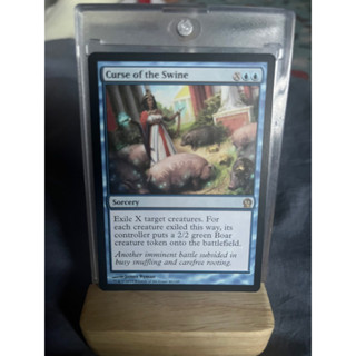 การ์ด MTG Curse of the Swine Blue Magic the gathering EDH รุ่น Theros สภาพ Ex-Nm