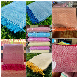 ผ้าทอมือ(10ผืน)ผ้าฝ้าย100% กว้าง100xยาว210 เซนติเมตร Woven fabric,Hand woven,Cotton,blanket(สินค้าพร้อมส่ง)