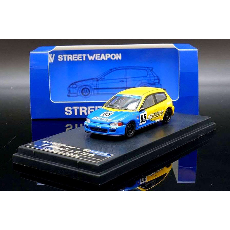 STREET WEAPON 1/64 Scale Honda Civic EG6 Diecast Model Car-Spoon #95