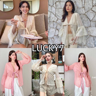 BY IRA Cheesecake Lace Beach Top ท็อปคอวี ผ้าลูกไม้ *แขนระบาย2ชั้น* ชนช็อป แบบดาวิกา ช่วงอกใส่ซับในให้ งานพรีเมี่ยมสุดๆ