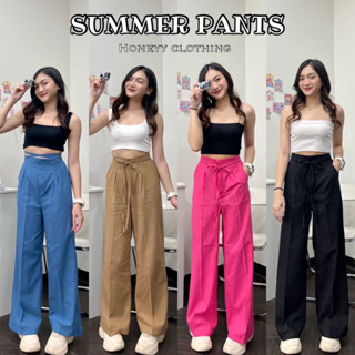 SUMMER PANTS กางเกงขายาวกระบอกใหญ่ ผ้าฝ้าย ✨