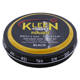 คลีนชูส์ มิร์เรอร์ ชายน์ ขี้ผึ้งขัดรองเท้า สีดำ | Kleen Shoes Mirror Shine blended with mink oil Black 125mL