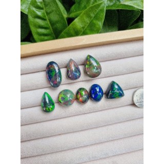 พลอยแบลคโอปอล (Black opal ) พลอยแท้ธรรมชาติ รุ้งเต็มเม็ด สวยมาก หายาก