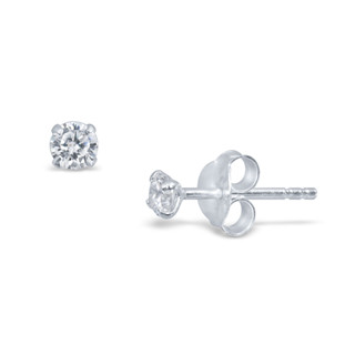 Mizuchol ต่างหูเงินแท้ ประดับเพชร  crystal  (Diamond Earrings) 6mm