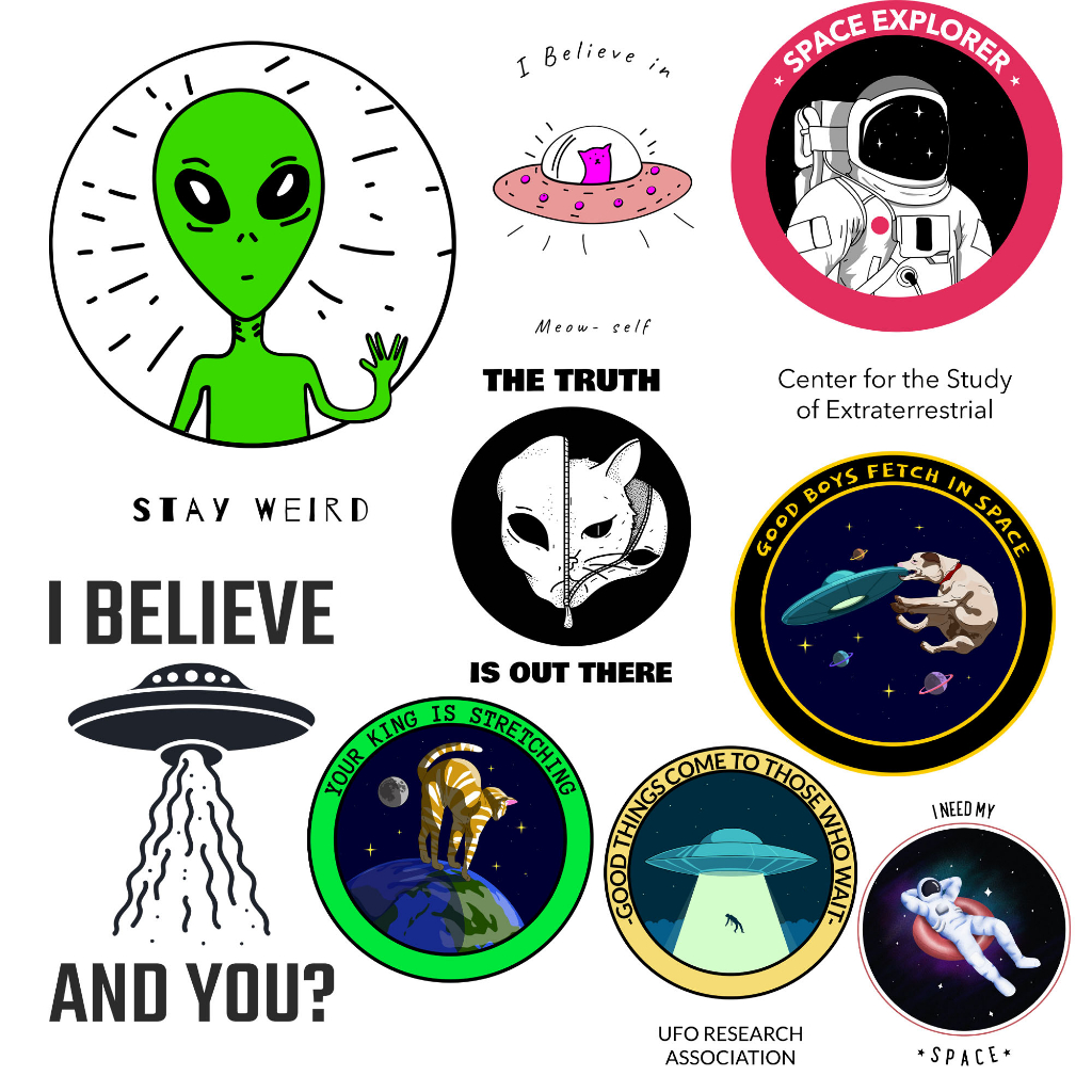 ตัวรีดติดเสื้อ UFO SET1 เอเลี่ยน มนุษย์อวกาศ 💫 มนุษย์ต่างดาว 💫 ต้องการขนาดอื่นทักแชท
