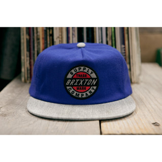 Brixton Council Snapback Royal/Heather Grey