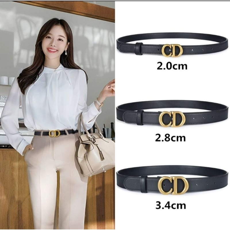 เข็มขัดแฟชั่น หนัง PU สำหรับผู้หญิง ไซต์ 2.8 cm. (พร้อมส่ง)