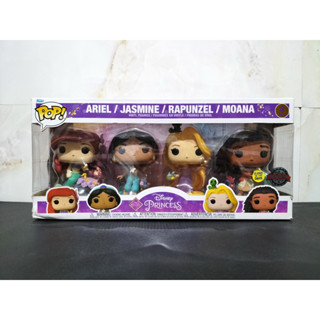 4 pack Funko Pop Disney Princess - Ariel , Jasmine , Rapunzel , Moana [ตัว Moana เรืองแสง] (กล่องมีตำหนิ)