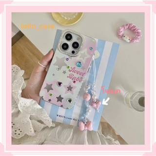 🎁ส่งของขวัญ🎁เคสไอโฟน สำหรับ 11 13 for iPhone Case 14 12 Pro Max ระดับสูง แฟชั่น ดาว โซ่มุก กันกระแทก ปกป้อง เคสโทรศัพท์