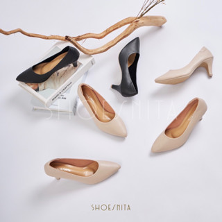 SHOESNITA รองเท้าคัชชู หัวแหลม ส้นสูง 2.5  นิ้ว หนังนิ่มใส่สบาย