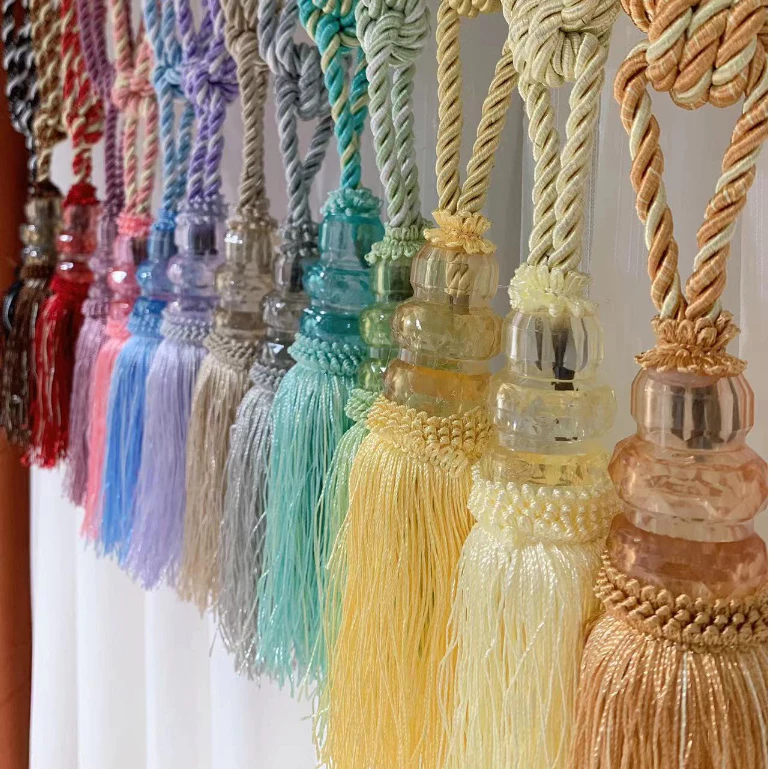 สายรวบผ้าม่านแบบคริสตัลเล็ก หลายสีให้เลือก เชือกรัดผ้าม่าน อุปกรณ์ตกแต่ง ราคาถูก #XSJDQ