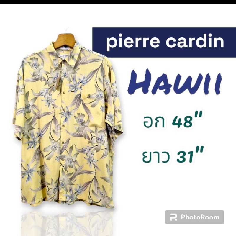 เสื้อฮาวาย Hawaii, vintage, ยี่ห้อ pierre cardin [อก 48"/ ยาว 31"]