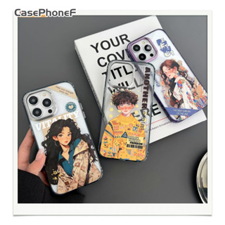 ✨ส่งของขวัญ✨เคส for iPhone 11 14 Pro Max Case for iPhone 12 13 ป้องกันการตก การป้องกัน ปุ่มแบบอ่อนไหว โปร่งแสง