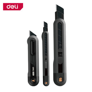 Deli มีดคัตเตอร์ คัตเตอร์ คัตเตอร์ตัดกระดาษ คัตเตอร์พกพา ใบมีด 9mm 18mm  น้ำหนักเบา ใช้งานง่าย Cutter Knife