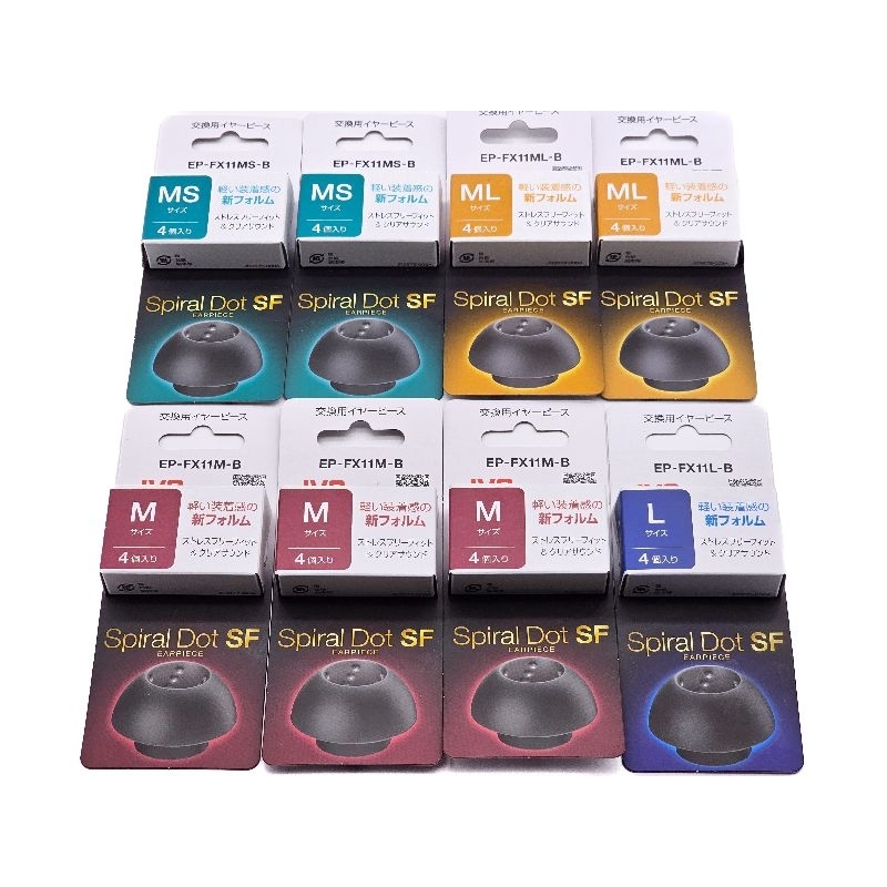 JVC Spiral Dot SF EP-FX11 Stress Free จุกอัพเกรด ( แบ่งขายเป็นคู่ บางท่านอาจไม่ได้กล่องแพ็คเกจ )