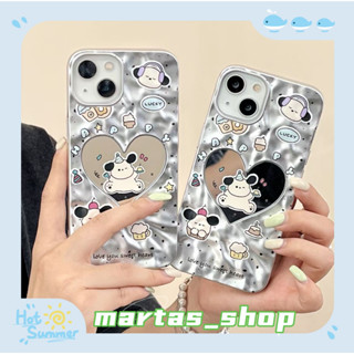 ❤️ส่งของขวัญ❤️ เคสไอโฟน 11 12 13 14 Pro Max ลูกสุนัข รูปหัวใจ พื้นผิวกระจก หวานสวย แฟชั่น Case for iPhone สาวน่ารักหัวใจ