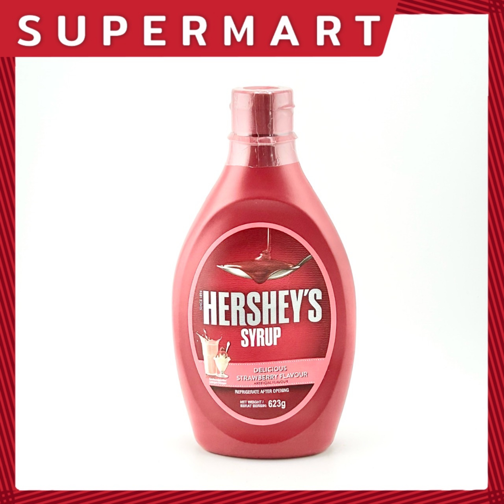 SUPERMART Hershey's Syrup Strawberry Flavour 623 g. เฮอร์ชีส์ กลิ่นสตรอเบอร์รี 623 ก. #1108014