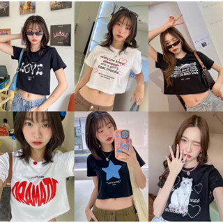 เสื้อยืดพร้อมส่ง 🔥 baby tee “baby crop“ เสื้อครอป สไตล์ y2k ลายน่ารัก ผ้านิ่ม ✨ รวมลาย v.2