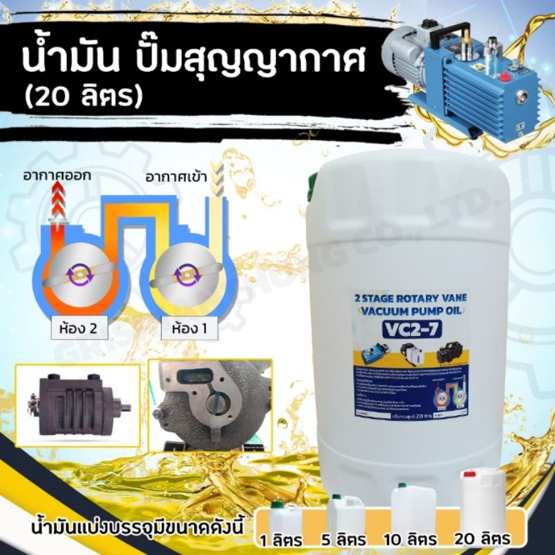 น้ำมันแวคคั่มปั๊มสุญญากาศ​ เครื่องซีลสูญญากาศ VC2-7​ ISO​ 68​ 2​ Stage​ Rotary​ Vane​ Vacuum​ Pump​ 