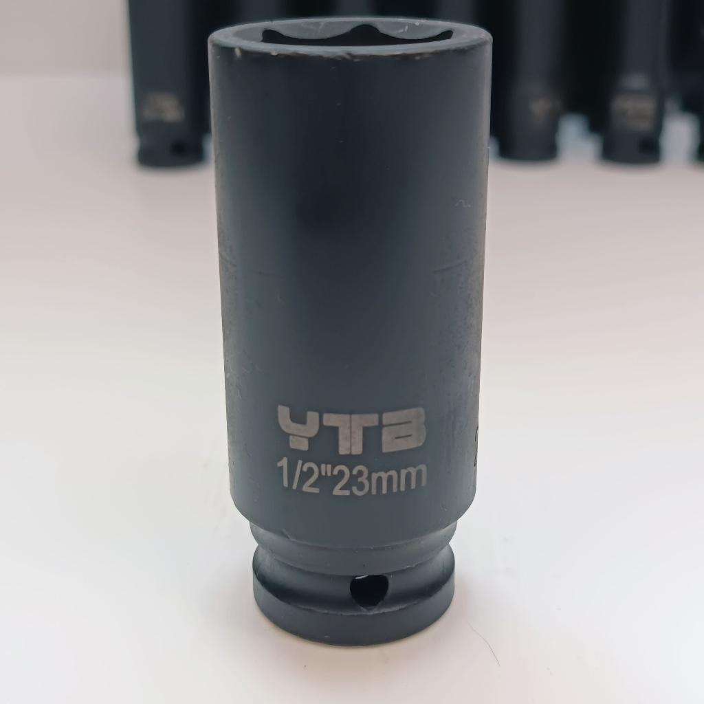 ลูกบล็อกยาว บล็อกลม 1/2"(4หุน) เบอร์ 23 มม. สำหรับ บล็อกลม บล็อกแบต บล็อกไฟฟ้า (IMPACT SOCKET)