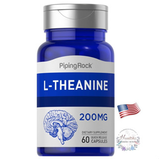 L-Theanine 200 mg 60 Quick Release Capsules แอล-ธีอะนีน Pipingrock ผ่อนคลาย ความจำ สมาธิ