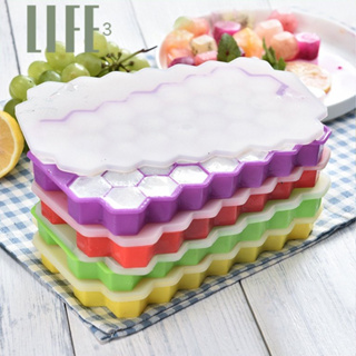 Honeycomb ice cube mould with lid  kitchenidea/ถาดทำน้ำแข็งซิลิโคน/ถาดน้ำแข็งซิลิโคนรังผึ้ง 37 ตาราง ที่ทำน้ำแข็งพร้อมฝาปิด  ห้องครัว ทำน้ำแข็ง aries004