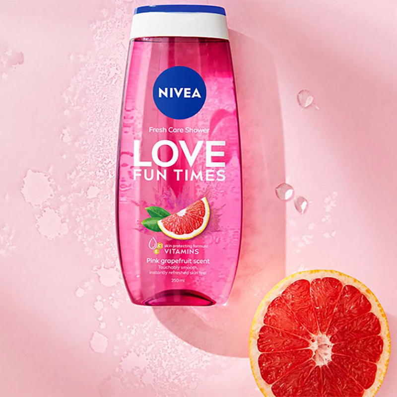 Nivea Shower Gel : Pink grapefruit scent เจลอาบน้ำ [250ml]