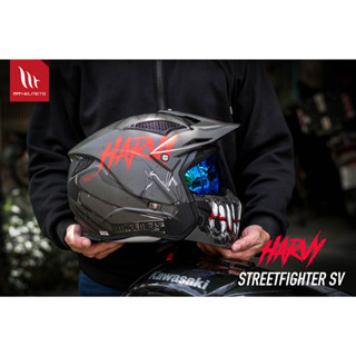 MT STREET FIGHTER SV HARVY BLACK MAT สตรีทไฟเตอร์ หมวกกันน็อค