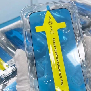 ฟิล์มกระจกพร้อมบล็อกสำหรับติดฟิล์มแบบง่ายๆได้ด้วยตัวเองสำหรับ for iPhone 11 12 13 14 Pro Max 6 6S 7 8 Plus X XR XS Max