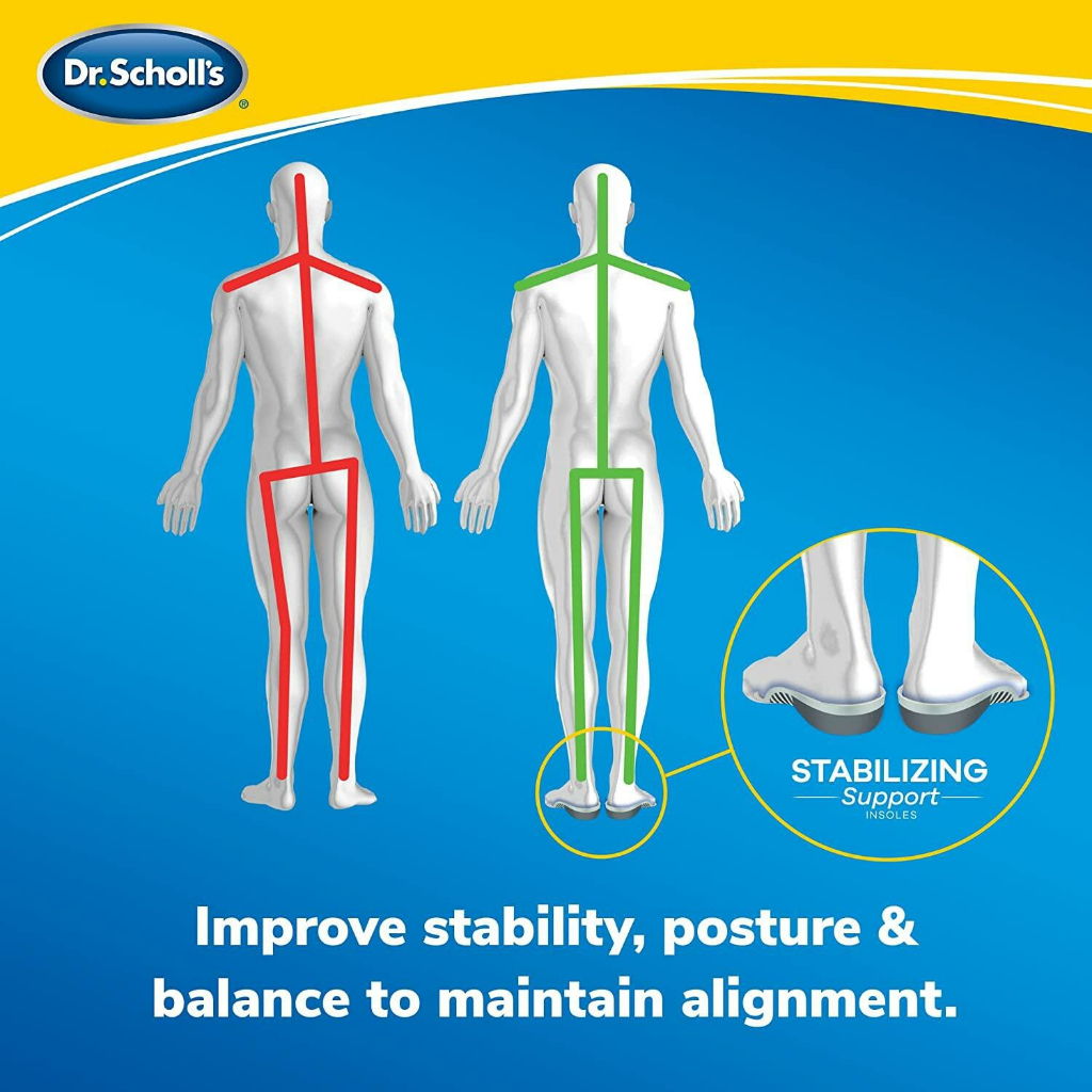 [Dr. Scholl's] Stabilizing Support Insole Improves Balance & Posture 1 Pair แผ่นรอง รองเท้า ช่วยในการทรงตัว ปรับท่าทาง