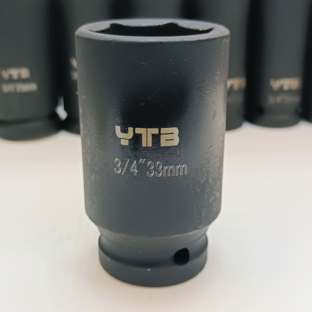 ลูกบล็อกยาว บล็อกลม 3/4"(6หุน) เบอร์ 33 มม. สำหรับ บล็อกลม บล็อกแบต บล็อกไฟฟ้า (IMPACT SOCKET)