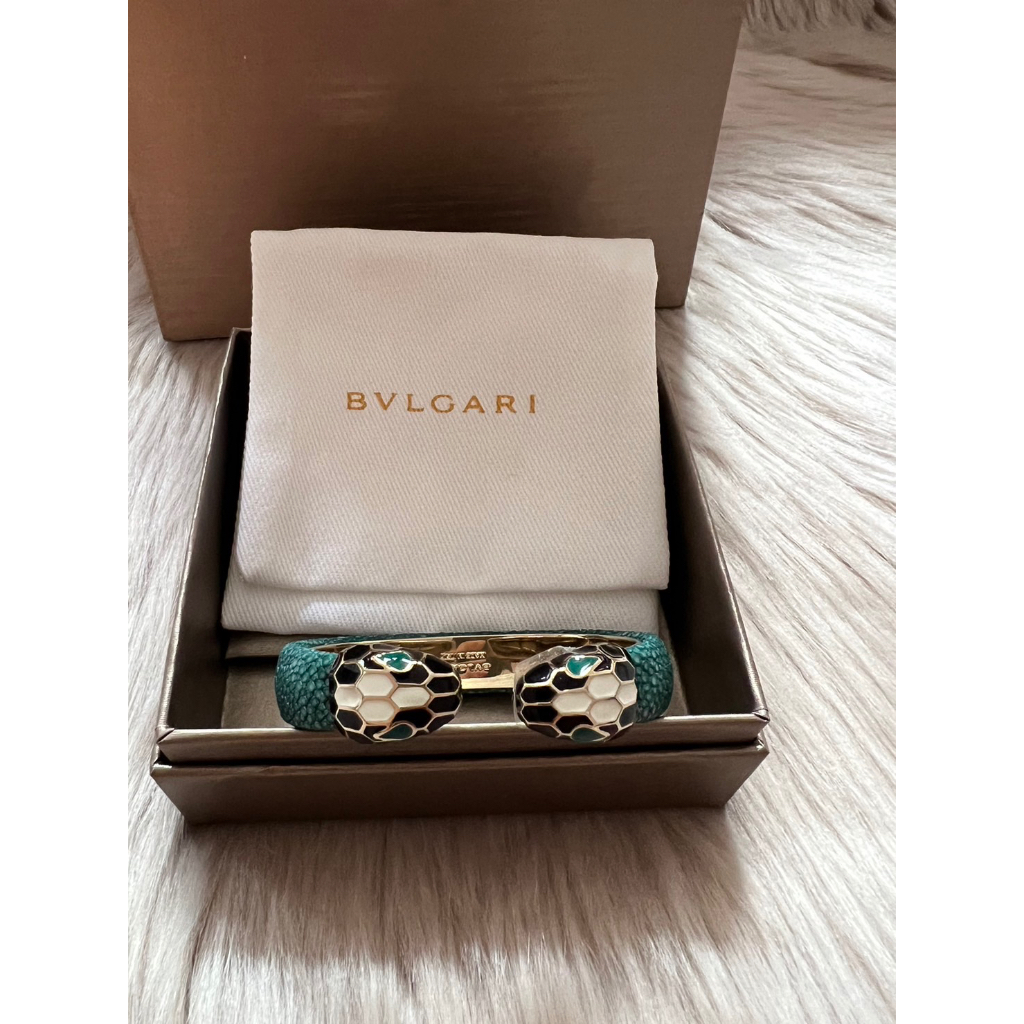 Bvlgari Serpenti Bracelet Leather กำไลน้องงู บูการี่ ไซส์ Sของใหม่ของแท้ 100% ใบเสร็จออกช็อปเยอรมัน🇩