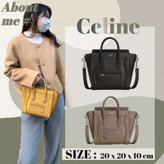 เซลีน /celine LUGGAGE NANO bag in calf leather/กระเป๋าถือ/ผู้หญิง/สีดำ