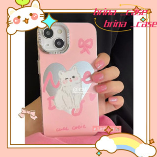 ❤️ส่งของขวัญ❤️ เคสไอโฟน 11 12 13 14 Pro Max แมว เลเซอร์ สาวน่ารักหัวใจ แฟชั่น ฤดูร้อน ความนิยม Case for iPhoneป้องกันการ