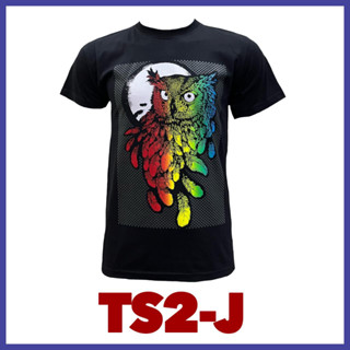 TS2-เซ็ท B-เสื้อยืดแขนสั้นสีดำ สกรีนสีสะท้อนแสง