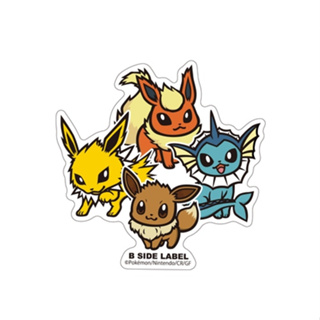 [ส่งตรงจากญี่ปุ่น] B - Side Label สติกเกอร์โปเกมอน Eevee &amp; Vaporeon &amp; Jolteon &amp; Flareon Japan ใหม่