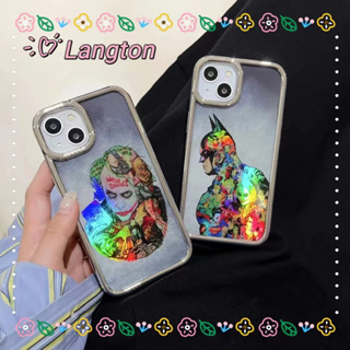 🌈Langton🌸ป้องกันการหล่น ขอบเต็ม iphone 11 14 pro max การ์ตูน แบทแมน ตัวตลก ความคิดสร้างสรรค์ case for iPhone 12 13