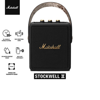 MARSHALL STOCKWELL II BLACK &amp; BRASS - รับประกัน 1 ปี   ส่งฟรีทั่วไทย (ลำโพงบลูทูธพกพา, ลำโพงพกพา, ลำโพงบลูทูธ)