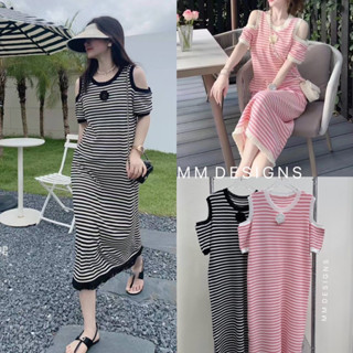 🌈🌿🌸🌺🌼💖🤎🇰🇷 Knit Stripe OFS Maxi Dress