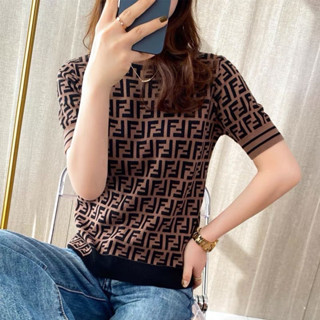 🚀พร้อมส่ง🚀 เสื้อไหมพรม โลโก้ fen di