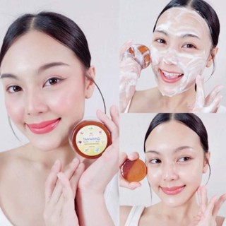 สบู่AuraRezusc Tamarind Kojic with ACE Soap(ของแท้))แถมฟรีถุงตีฟอง