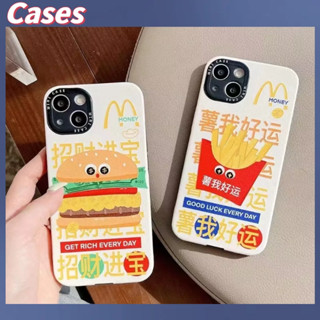 คูปองเคลม🎀เคสไอโ case for iphone 11 12 สนุกเบอร์เกอร์ทอด เคส 14 13 12 11 pro max เคสโทรศัพท์มือถือที่สร้างสรรค์