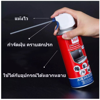 สเปรย์ลมกำจัดฝุ่น Giga 360 Air Duster450ml ทำความสะอาดหรือไล่ความชื้นกล้อง เลนส์ หรือ วงจรอิเลคโทรนิคส์